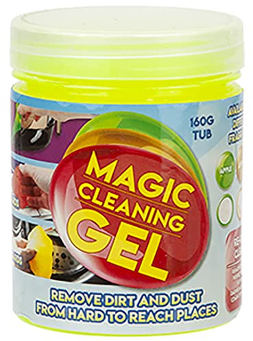 QDS Gel de nettoyage magique 160 g pour voiture, grille d'aération, tableau de bord, clavier d'ordinateur et de nettoyage universel (citron)