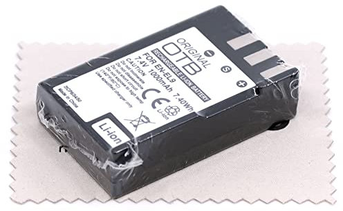 Batterie de Remplacement pour Nikon D40, D40x, D60, D3000, D5000 (Remplace en-EL9, EN-EL9a) Batterie d'appareil Photo OTB avec Chiffon de Nettoyage d'écran mungoo