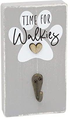 Carousel Home Time For Walkies Dog Lead Wall Hook | Wooden Puppy Pet Dog Leash Holder Block | Decorative Wall Hook Dog Lead Storage