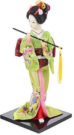 TOYANDONA Japanische Geisha Kimono Puppe Asiatische Kabuki Oriental Collectible Geisha Figur Home Desktop Ornament