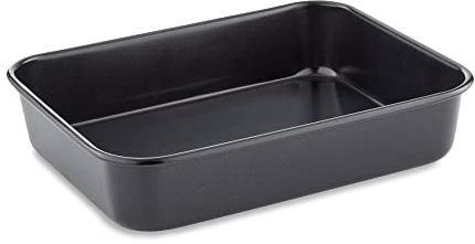 Tower T943001HG2 26cm Medium Roasting Pan made in Aluminised Steel with Non-Stick Coating, Black
