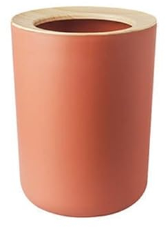 TOMYEUS Kompost Bin Kök/Skräp 12L Retro Wood Grain Couche Peut ménage sans Couvrir de Salon de Salon de Salle de Bain Steg papperskorgen (Color : Orange)