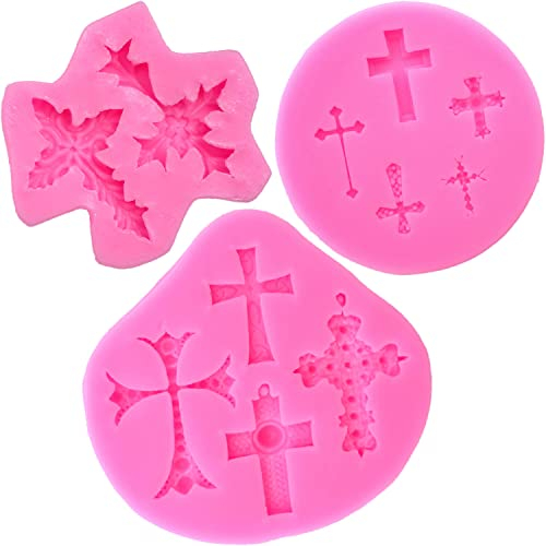ScivoKaval Silikon-Tauf-Kreuz-Kuchenform Kuchendekorationen Taufe Party Zubehör und Babyparty