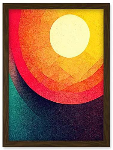Doppelganger33 LTD The Relentless Sun Abstract Artwork Framed Wall Art Print A4