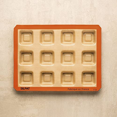 Silpat Moule Savarin 12 Empreintes – Patisserie, Gateaux Sucrés, Salés, Apéritifs - Cuisine Créative, Démoulage Facile – Antiadhésif, Réutilisable – Qualité Professionnelle, Résistant Four