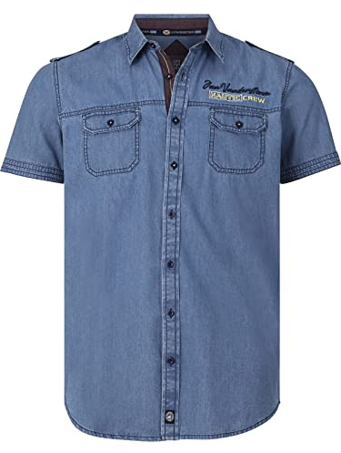 Jan Vanderstorm Herren Jeanshemd Lorensius Blau, 6XL (XXXXXXL) - 53/54