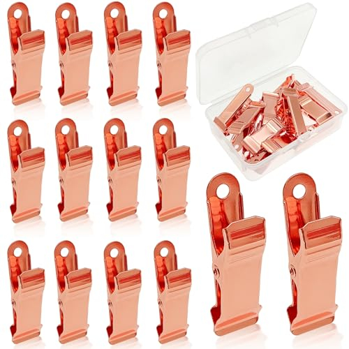 WINFA Krokodilklemmen für Bastelarbeiten, 15 Mini-Federklemmen, Heimbüro-Dekoration