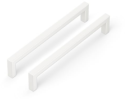 LONTAN 15 Pieza Tiradores Blancos Para Armarios y Cocina - 128mm de Acero Inoxidable Para Muebles