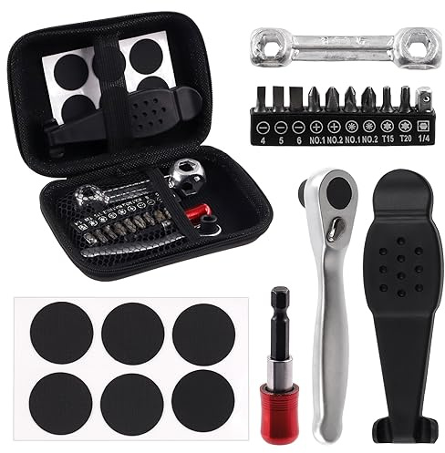 Tanstic 20-Piece Bike Repair Kit - Crank Extractor, Bottom Bracket Remover, Bone Spanner, 10 Tool Bits for Mountain & Road Bikes