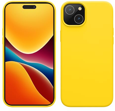 kwmobile Case for iPhone 15 Case - Soft TPU Silicone Cover - Radiant Yellow