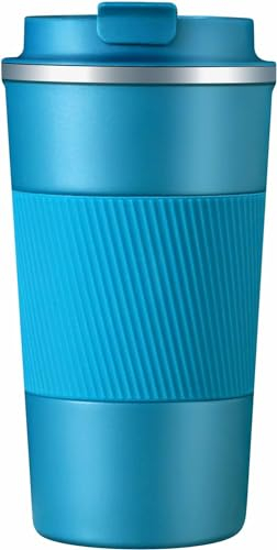 SLOSH Mug Isotherme Tasse Thermos Café Thé à emporter Double Paroi Acier Inoxydable Tasse de voyage Chaud Froid (Bleu, 500ml)