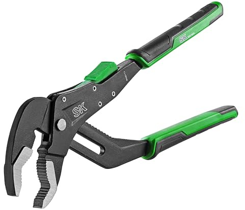SK 12'' Quick Adjust Water Pump Pliers, SureGrip V-Jaw Groove Joint Pliers