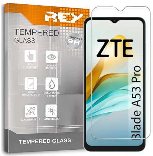 REY 3X Protector de Pantalla para ZTE Blade A53 Pro/A53+, Cristal Vidrio Templado Premium
