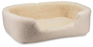 Perfect Wool - Hundeliege Kleine Mittelgroße Hunde - Hundebett aus Schafwolle - Katzenbett 40 x 60 cm - Hundekissen aus natürlichem Stoff - mit abnehmbarem Innenpolster - Natürlich
