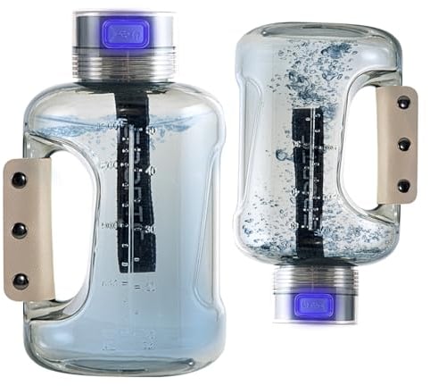 1,5 L Wasserstoff-Wasserflasche,Tragbare Wasserstoff Wasser Ionisator Maschine Mit SPE/PEM-Technologie, Wasserstoff Wassergenerator, Sportwasserflasche für Reisen Fitness Studio zu Hause (Grau)