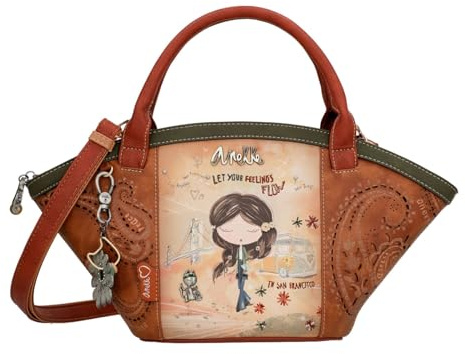 Anekke - Shopper Damen - Tasche aus Polyester mit 2 Griffen und Schulterriemen - Reißverschluss - Zubehör und Accessoires für Damen - Maße 41 x 19 x 13 cm