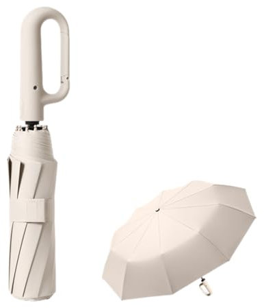 Parapluie de golf pliable de voyage 10 baleines à ouverture/fermeture automatique, léger, compact, portable, parasol de voiture, parasol d'extérieur, soleil/pluie, protection UV 99 UPF 50, pour homme