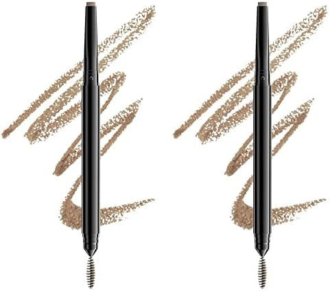 NYX Professional Makeup Crayon à Sourcils Precision Brow, Double-Embout avec Crayon Plat et Goupillon, Teinte : Blonde (01) (Lot de 2)