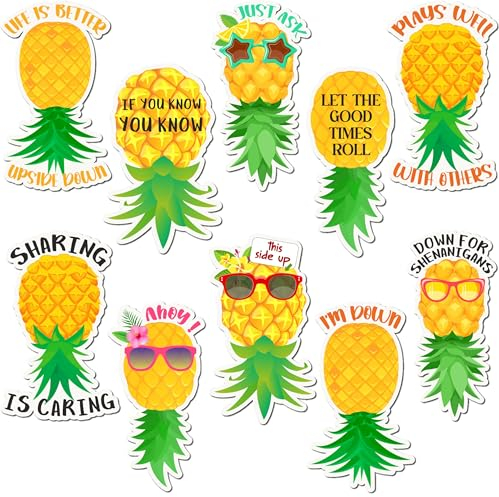 10 Stück umgedrehte Ananas-Magnete für Kreuzfahrtschiff-Tür-Dekorationen, lustige Ananas-Türmagnet für Kühlschrank, Karneval, Kabine, Stateroon, Auto, Stoßstange, LKW, Oberflächengeschenke