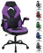 Play haha.Ergonomic high back seat with padded armrests adjustable height tilt function PU leather upholstery soft cushion for home office computer gaming and study use