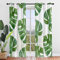 Highdi Tropische Pflanzen Voile Vorhänge mit Ösen 2er Set, Transparente Gardinen für Wohnzimmer Ösenschal Halbtransparent Ösenvorhang für Moderne Schlafzimmer (W140 x H160 cm,Monstera)