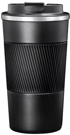 NOBLE BLOOD Travel Coffee Mug Insulated Stainless Steel Coffee Cup for Cold and Hot Drinks Home Office Outdoor Works 380ml/13oz (Black, 510ml)