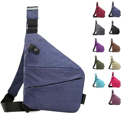 Anti Diebstahl Tasche, Diebstahlsichere Umhängetasche, Wasserresistent Sling Bag, Anti-Diebstahl Sling Bag, Wasserresistent, Anti Diebstahl Tasche Damen (G, Rechte Schulter)