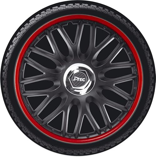 All4You Radkappen 15 Zoll Orden PRO Red Black J-Tec Radzierblenden