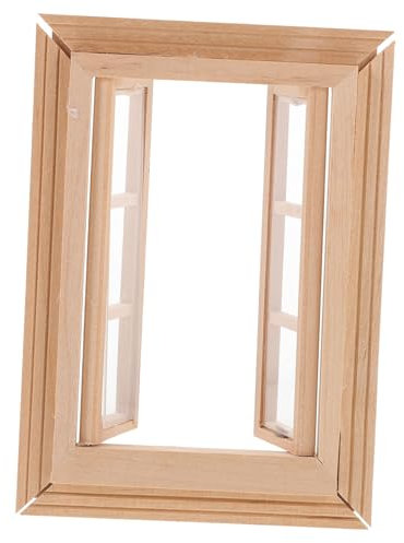 KICHOUSE Minifenster Mini-fensterrahmen 1:12 Möbel Miniatur-puppenhausfenster Mini-puppenhausfenster Puppenhausdekoration Aus Holz Fenster-puppenhaus- Miniaturmöbel Hölzern