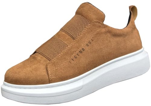 Solaress 307 Herren Sneaker Business-Casual Fashion Schuhe Suede, EU 42, Braun Wildleder