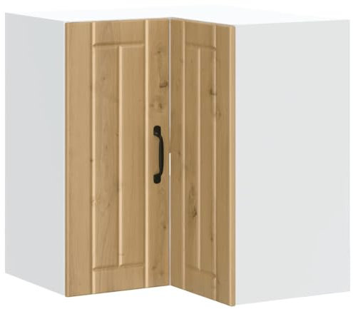 vidaXL Lucca Kitchen Wall Corner Cabinet - Artisan Oak Cabinet, Engineered Wood Storage Home Decor, Cabinet for Bowls, Plates, Modern Kitchen Cupboard - 57x57x60 cm