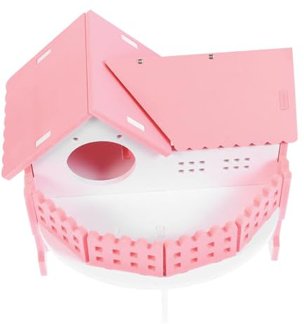 BELLIFFY Doppelschichtiges Hamsterhaus Mit Balkon Und Plattform Für Kleine Haustiere Spielhaus Und Versteck Für Hamster Und Mäuse