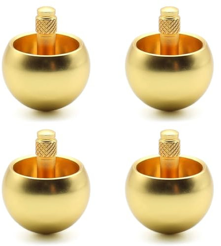NJTHNTJR 4X Tippe Top Metall Oben Umdrehen Edelstahl Kreisel Erstaunliches Spielzeug Geschenk, Golden