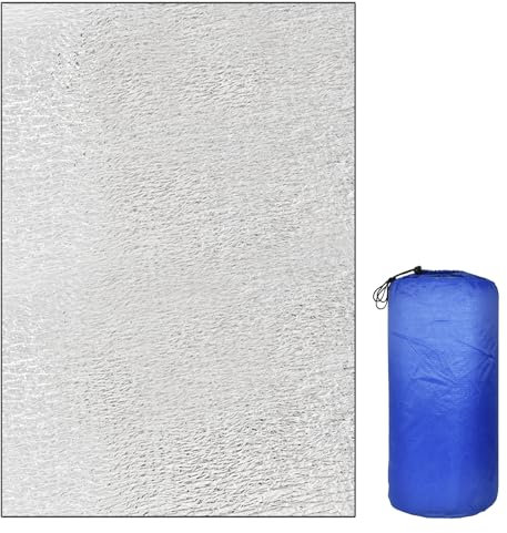Naapesi 200 x 100cm Materassino Isolante in Alluminio, Stuoia di sonno per il campeggio Stuoia di alluminio Portatile Isolante Pieghevole Mat, Tappetino da Tenda per Giardino Campeggio Picnic (1*2m)