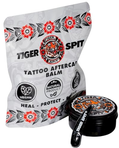 TIGER SPIT Tattoo Aftercare, Tattoo Balm to Heal New Tattoos, Tattoo Brightener to Revive Old Tattoos, Daily Tattoo Lotion to Prevent Ink Fading, All Natural and Vegan