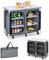KOMFOTTEU Mesa de Camping Plegable, Mesa Portátil de Aluminio de 4 Niveles, Armario de Almacenamiento con Puertas de Malla con Cremallera, Bolsa de Transporte, para Picnic, Barbacoa, Fiesta