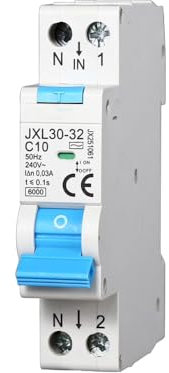 gloca Interruttore Magnetotermico Differenziale 1P+N 30mA 220V 6KA 1 Modulo DIN (10 Ampere)