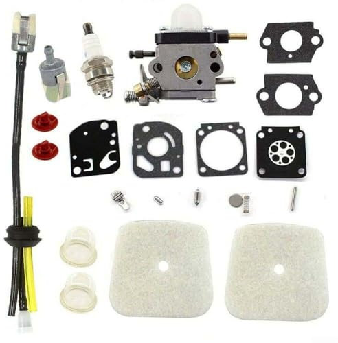 Kit carburateur professionnel pour motoculteur 2 temps avec filtre à air et conduite de carburant compatible avec modèles 7222 7225 7230 7234 C1U-K54A
