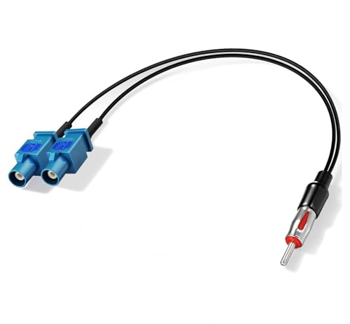 Bingfu Autoradio Antennenadapter Kabel Dual Fakra auf DIN Stecker Konverter | FM/AM Koaxial Adapterkabel für Nachrüst-Stereo-Head-Unit Receiver, 30cm