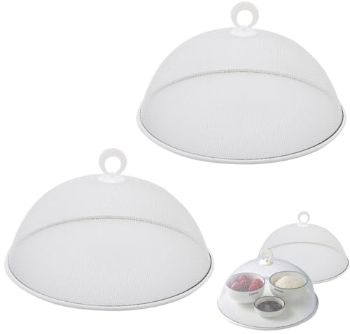 Cubierta para Alimentos, 2 Piezas Cubierta Protectora De Alimentos,30cm,C | Campana para Alimentos, Malla Protectora Alimentos, para Fiestas Fruta Comida Barbacoa Picnic, 2 Colores