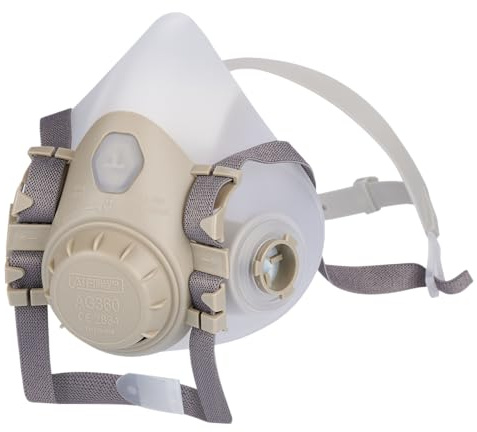AirGuard Pro® Atemschutzmaske Halbmaske-Set wiederwervendbar mit Partikelfilter – Gasmaske, Staubfilter, Staubnaske – EN 140 & EN 143 – Schutz vor Feinstaub, Aerosolen, Gase, Dämpfe & Partikeln