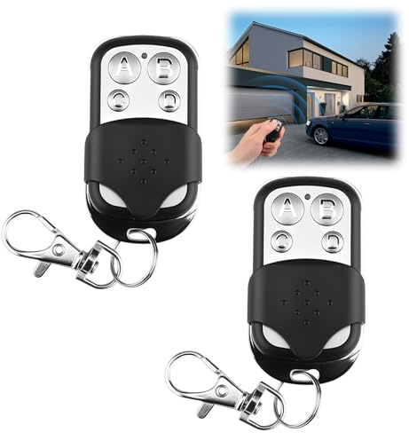 2Pièces Telecommande Universelle Portail, 433.92 MHz Télécommande Porte de Garage Bip Portail Universelle sans Fil à 4 Boutons pour Porte de Garage et Voiture