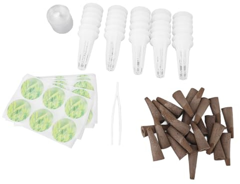 Zerodis Hydroponic Pods Kit, Plastic Peat Soilless Grow Baskets for Indoor Garden Planting System with Reusable Transplanting Design