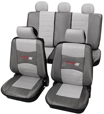 PETEX Sitzbezugset Universal Eco Class Carbon Silber 11-teilig Größe SAB 1 Vario