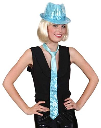 Fasching Hut Pailletten Discoqueen türkis