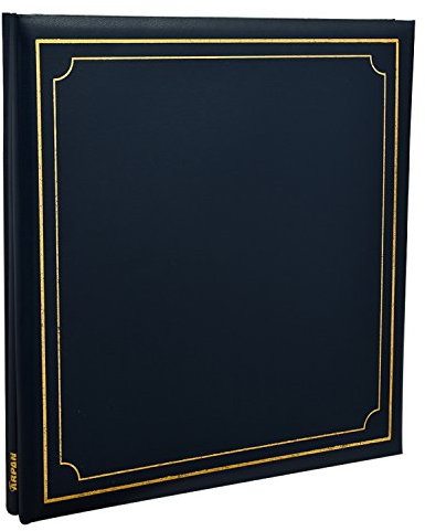 Arpan Taille XL 32 x 26 cm-Album Photo auto-adhésif 24/feuilles/48 Côtés/Couverture rembourrée effet cuir Post bound- bleu