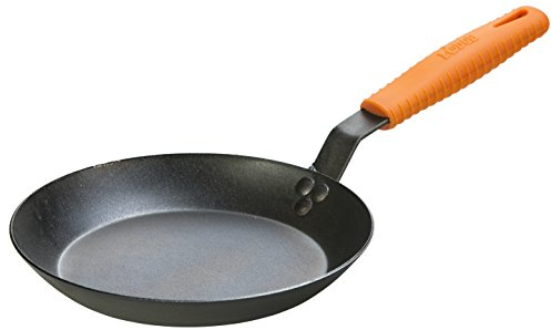 Lodge CRS10HH61 Carbon Steel Skillet, Black/Orange