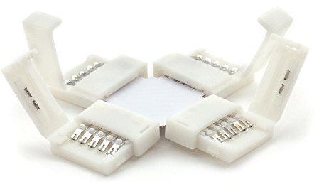 RGBW 12mm Verbinder (Kreuz, L und T) Eck -Verbinder RGB+W Adapter Clipverbinder (Kreuz-Verbinder)