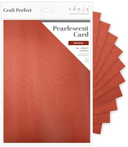 Craft Perfect Pearlescent Card A4, Red Velvet