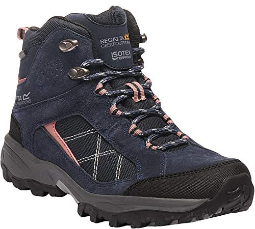 Regatta Lady Clydebank - Stivali da Escursionismo Alti Donna, Blu (Navy/ashrose), 36 EU